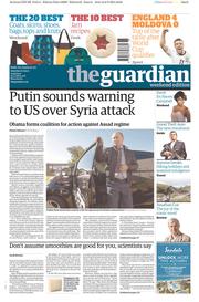 The Guardian () Newspaper Front Page for 7 September 2013