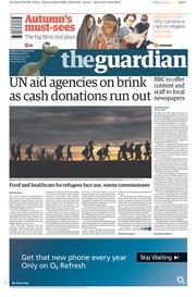 The Guardian () Newspaper Front Page for 7 September 2015