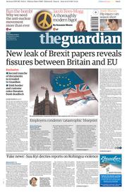 The Guardian () Newspaper Front Page for 7 September 2017