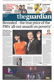 The Guardian () Newspaper Front Page for 8 October 2015