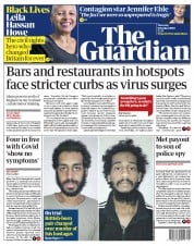 The Guardian () Newspaper Front Page for 8 October 2020