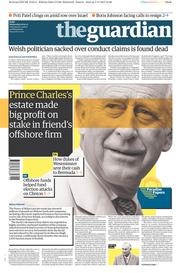 The Guardian () Newspaper Front Page for 8 November 2017