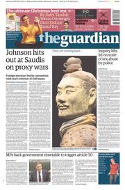 The Guardian () Newspaper Front Page for 8 December 2016
