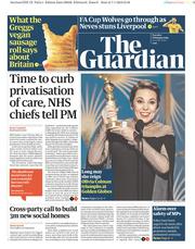 The Guardian () Newspaper Front Page for 8 January 2019