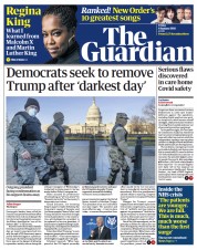 The Guardian () Newspaper Front Page for 8 January 2021