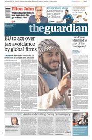 The Guardian () Newspaper Front Page for 8 February 2016