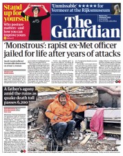 The Guardian () Newspaper Front Page for 8 February 2023