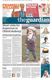 The Guardian () Newspaper Front Page for 8 March 2014