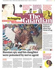 The Guardian () Newspaper Front Page for 8 March 2018