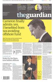The Guardian () Newspaper Front Page for 8 April 2016