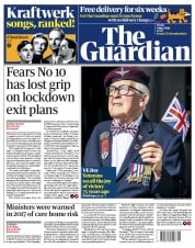 The Guardian () Newspaper Front Page for 8 May 2020