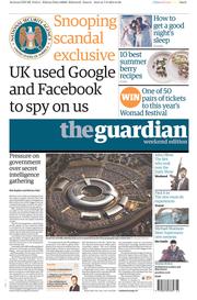 The Guardian () Newspaper Front Page for 8 June 2013