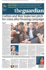 The Guardian () Newspaper Front Page for 8 June 2017