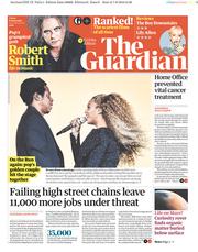 The Guardian () Newspaper Front Page for 8 June 2018