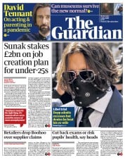 The Guardian () Newspaper Front Page for 8 July 2020