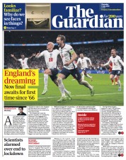 The Guardian () Newspaper Front Page for 8 July 2021