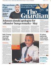 The Guardian () Newspaper Front Page for 8 August 2018