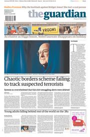 The Guardian () Newspaper Front Page for 9 October 2013