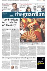 The Guardian () Newspaper Front Page for 9 October 2017