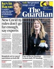 The Guardian () Newspaper Front Page for 9 October 2020