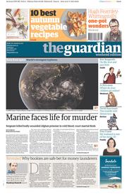 The Guardian () Newspaper Front Page for 9 November 2013