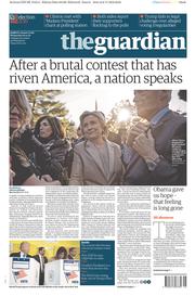 The Guardian () Newspaper Front Page for 9 November 2016