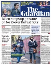 The Guardian () Newspaper Front Page for 9 April 2021