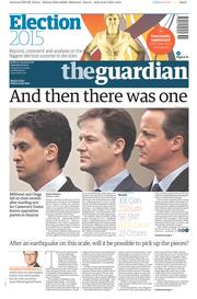 The Guardian () Newspaper Front Page for 9 May 2015