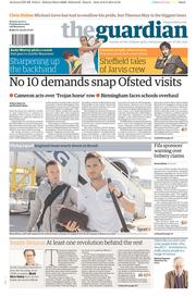 The Guardian () Newspaper Front Page for 9 June 2014