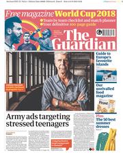 The Guardian () Newspaper Front Page for 9 June 2018
