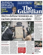 The Guardian () Newspaper Front Page for 9 June 2020