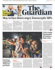 The Guardian () Newspaper Front Page for 9 July 2018