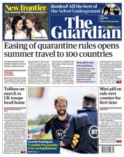 The Guardian () Newspaper Front Page for 9 July 2021