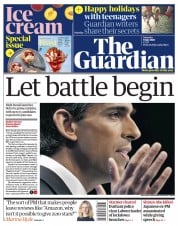 The Guardian () Newspaper Front Page for 9 July 2022