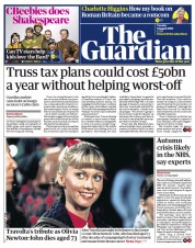 The Guardian () Newspaper Front Page for 9 August 2022