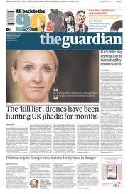 The Guardian () Newspaper Front Page for 9 September 2015