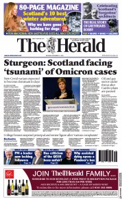 The Herald () Newspaper Front Page for 11 December 2021