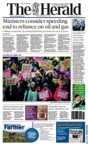 The Herald () Newspaper Front Page for 11 January 2023