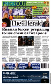 The Herald () Newspaper Front Page for 12 March 2022