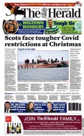 The Herald () Newspaper Front Page for 14 December 2021
