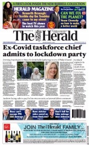 The Herald () Newspaper Front Page for 15 January 2022