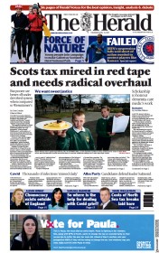 The Herald () Newspaper Front Page for 15 April 2021