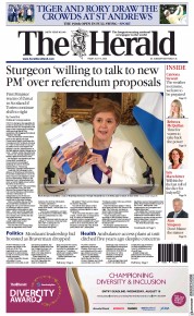 The Herald () Newspaper Front Page for 15 July 2022