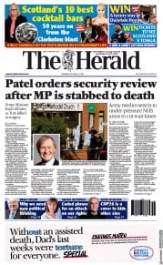 The Herald () Newspaper Front Page for 16 October 2021