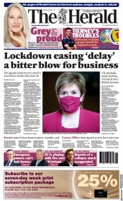 The Herald () Newspaper Front Page for 16 June 2021