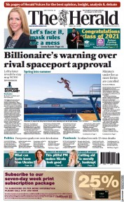 The Herald () Newspaper Front Page for 16 July 2021
