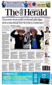 The Herald () Newspaper Front Page for 17 May 2022