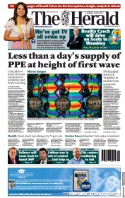 The Herald () Newspaper Front Page for 17 June 2021