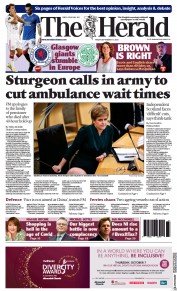 The Herald () Newspaper Front Page for 17 September 2021