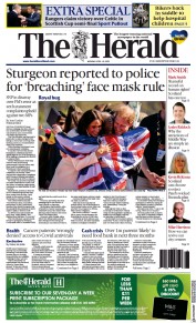 The Herald () Newspaper Front Page for 18 April 2022